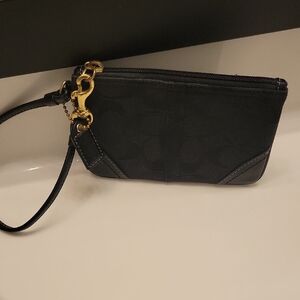 Elegant Black Coach Wristlet Clutch